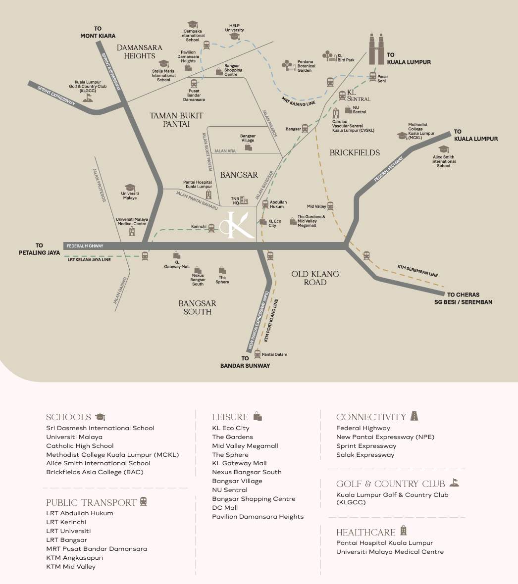 Khaya Residences location map — Bangsar, Kuala Lumpur